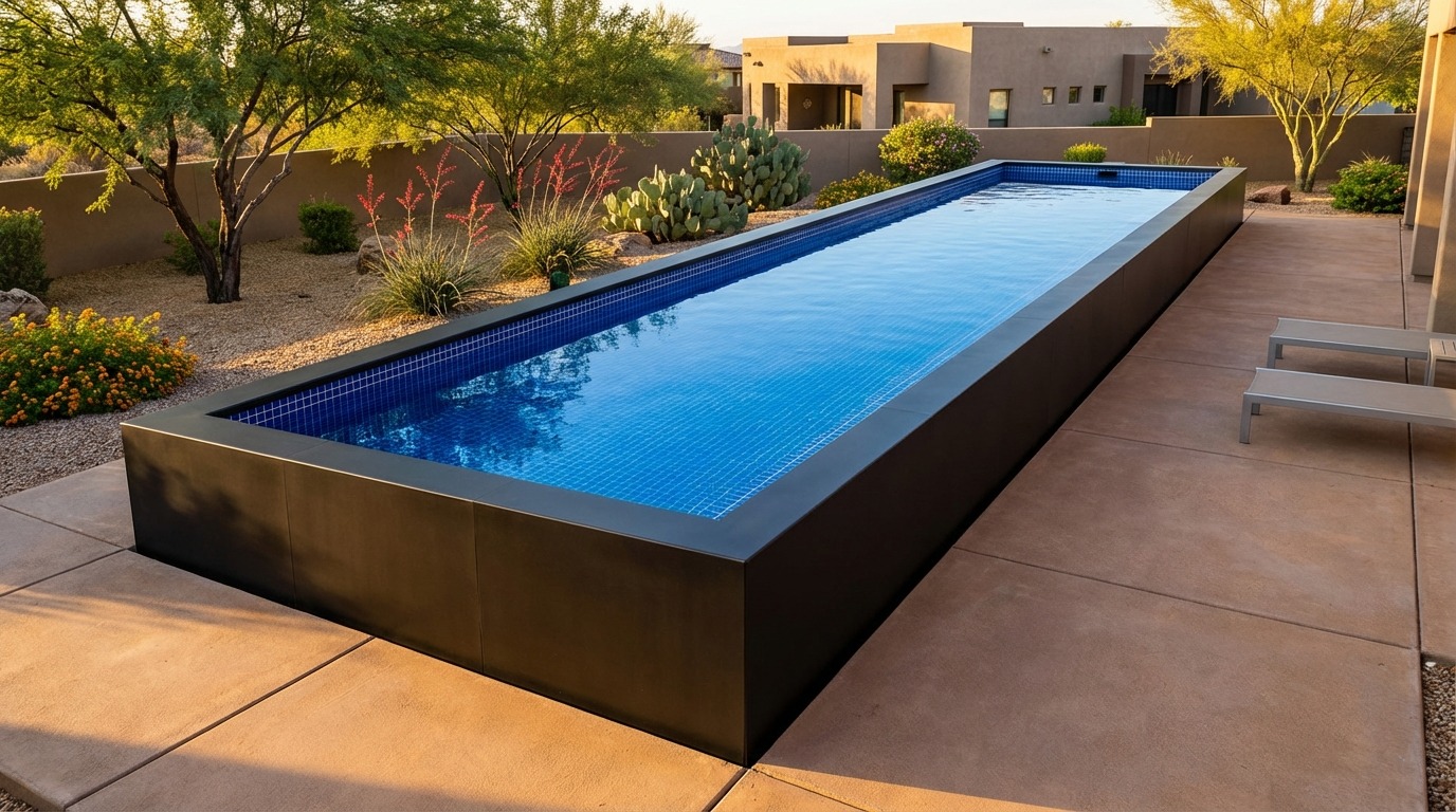 12 x 56 Midnight Black Blue Matrix Architectural Pool
