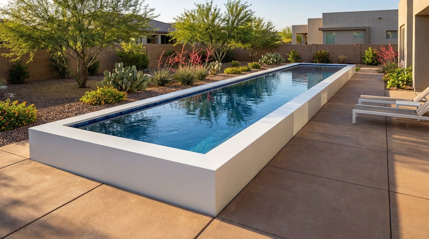 12 x 56 Alpine White Mystic Blue Architectural Pool