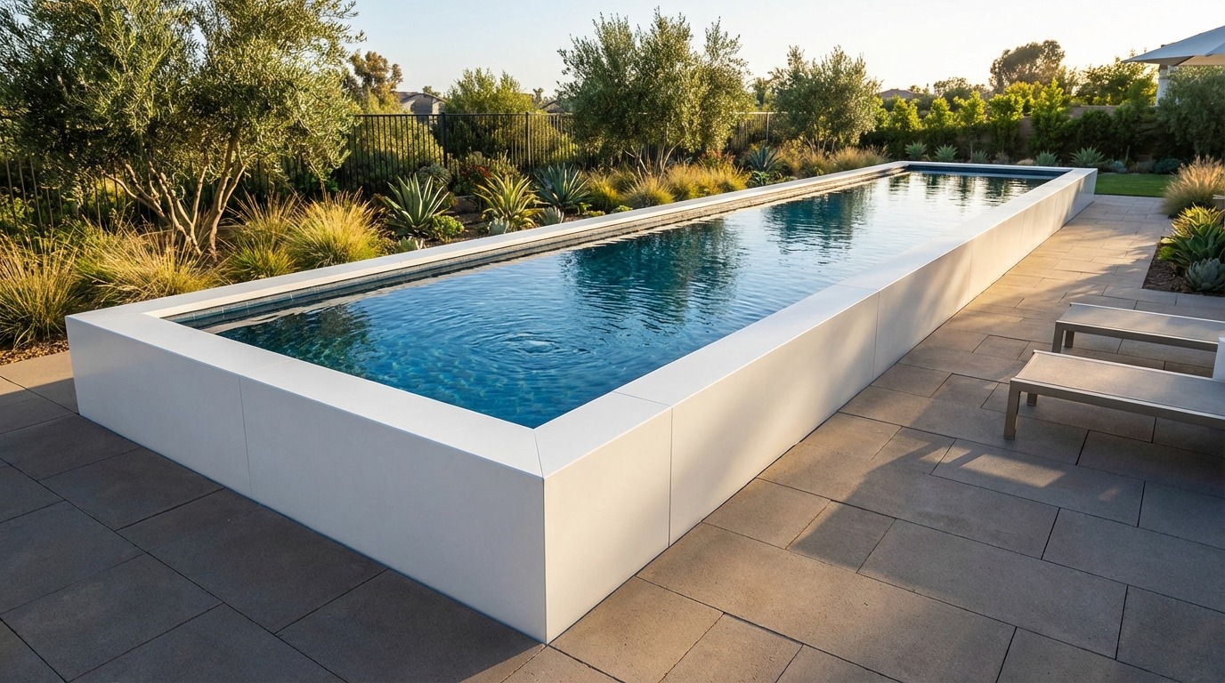 12 x 56 Alpine White Deep Sea Blue Architectural Pool