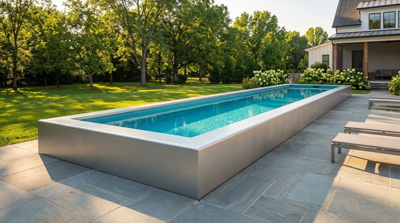 12 x 56 Platinum Silver Blue Topaz Architectural Pool