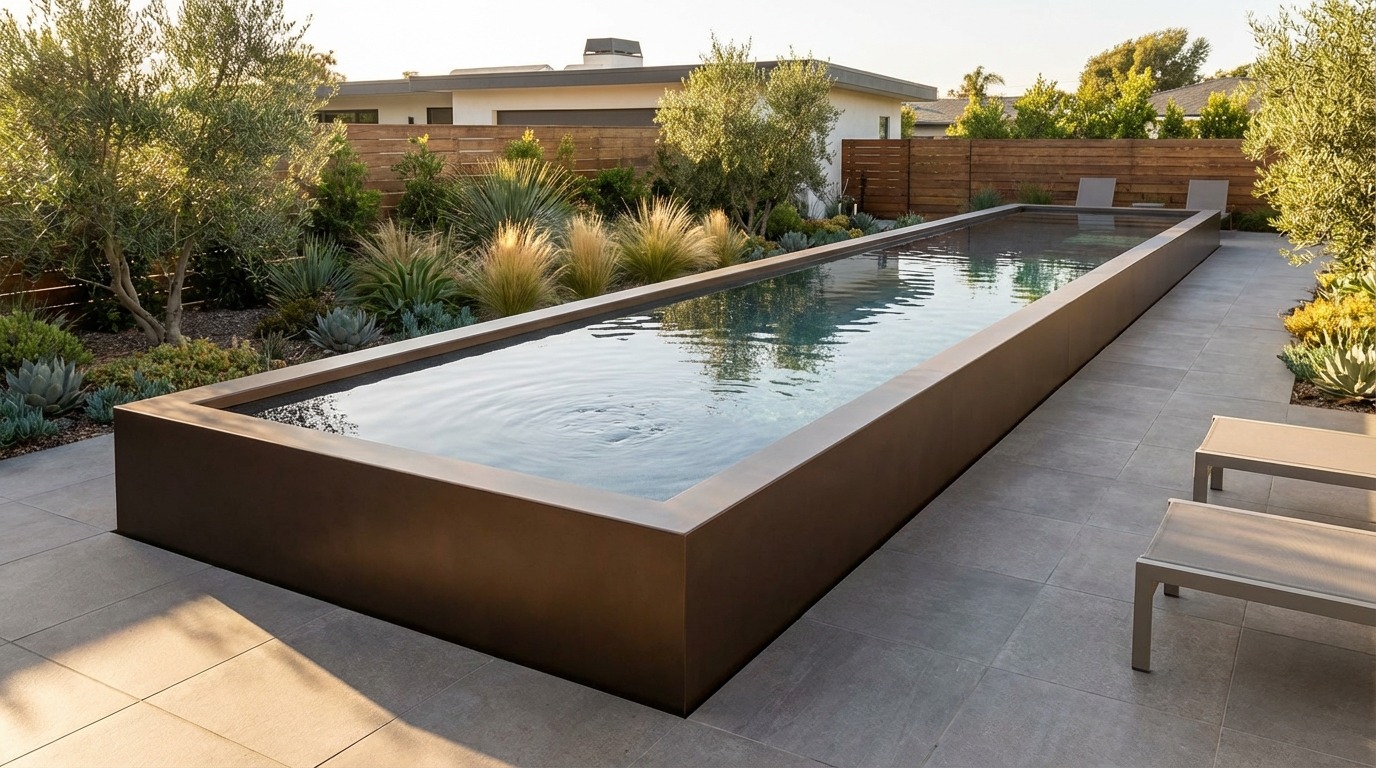 12 x 60 Canyon Bronze Titanium Stone Architectural Pool
