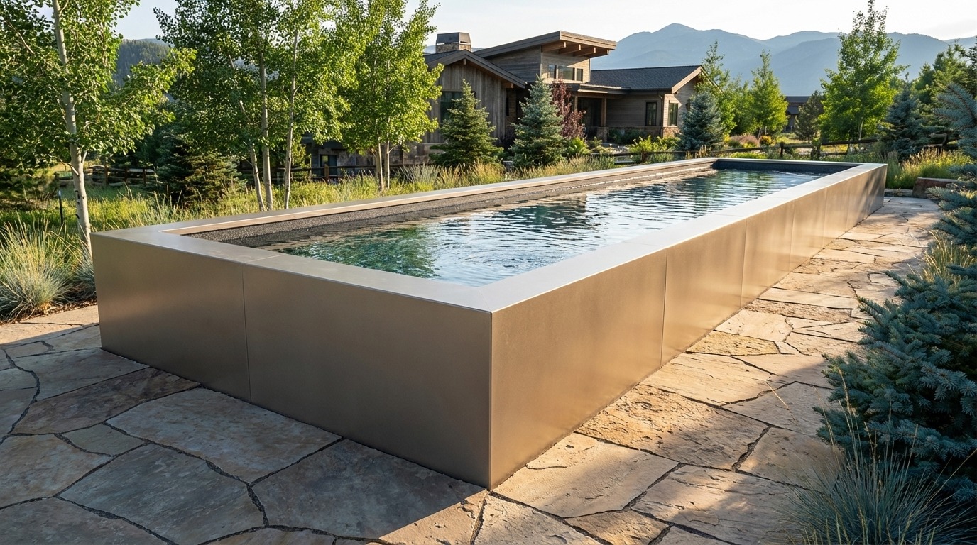 12 x 60 Champagne Mist Titanium Stone Architectural Pool