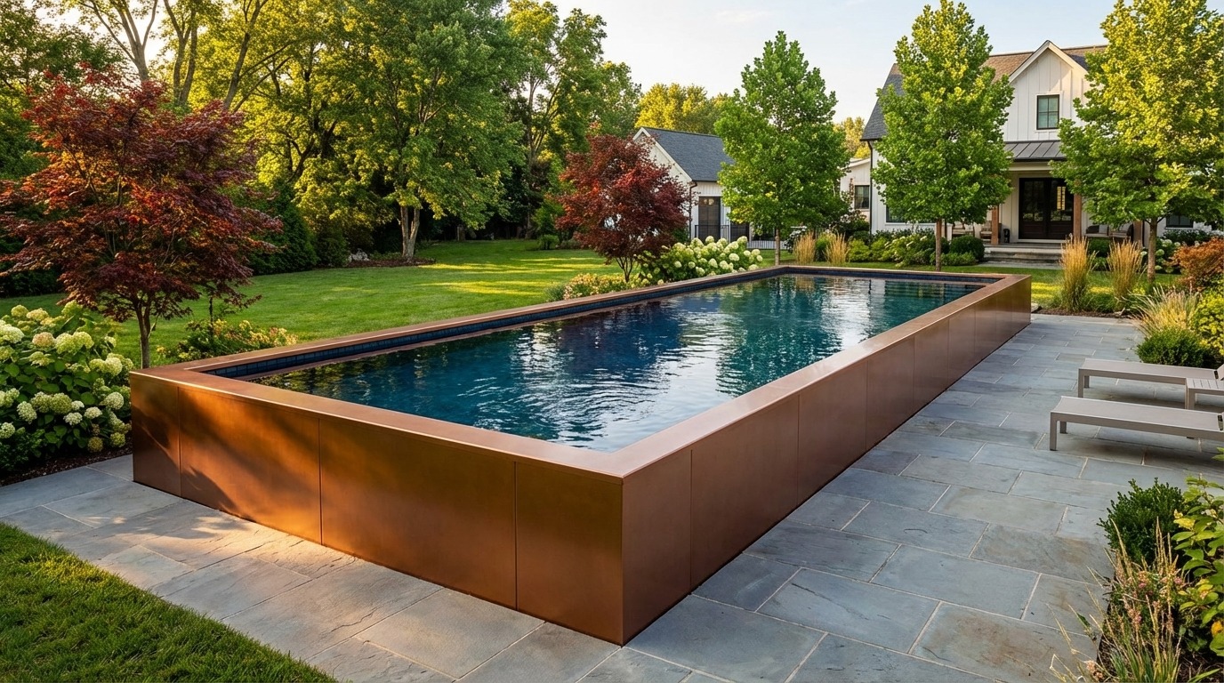 12 x 60 Espresso Copper Black Sapphire Architectural Pool