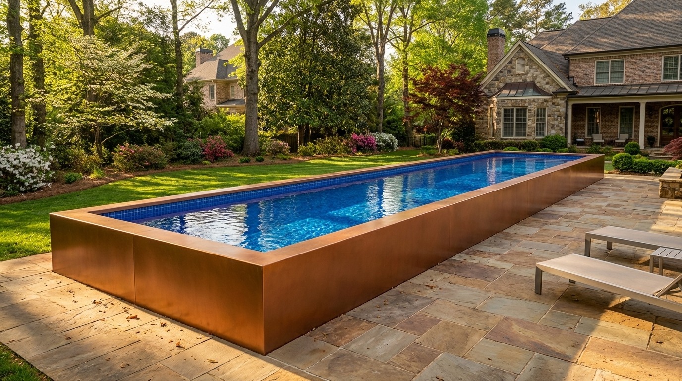 12 x 60 Espresso Copper Blue Matrix Architectural Pool
