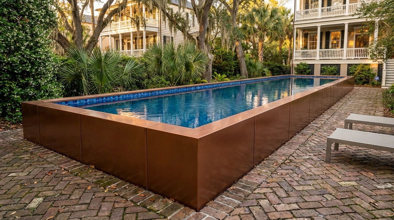 12 x 60 Espresso Copper Mystic Blue Architectural Pool