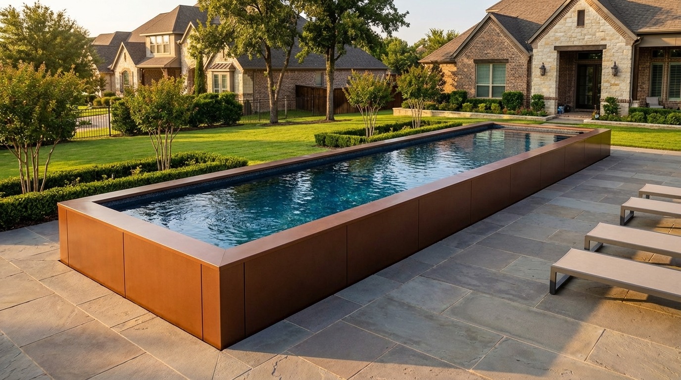 12 x 60 Espresso Copper Titanium Stone Architectural Pool