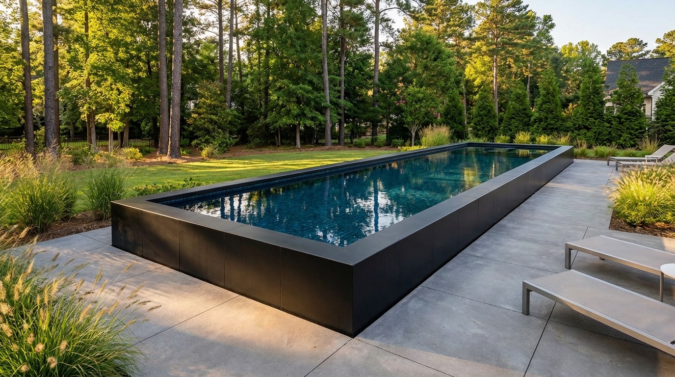 12 x 60 Midnight Black Black Sapphire Architectural Pool