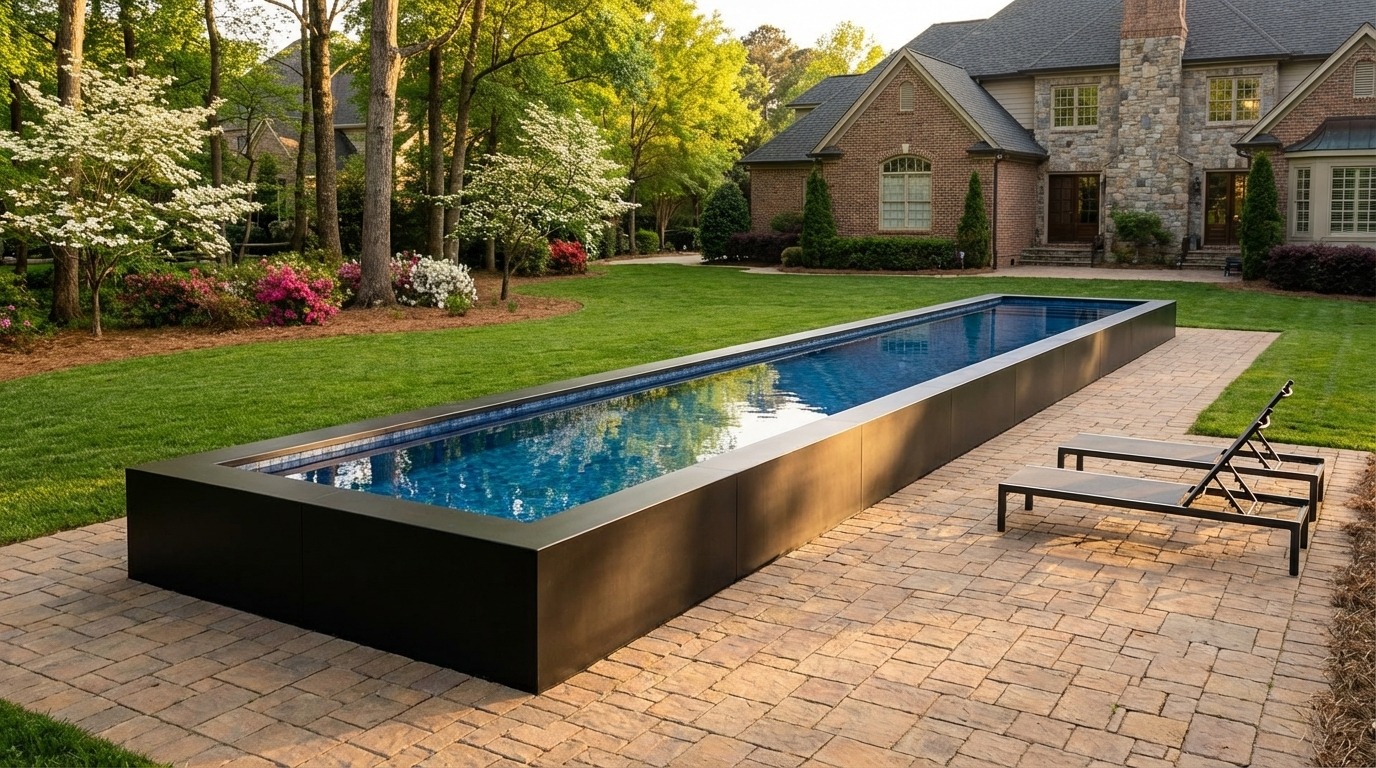 12 x 60 Midnight Black Mystic Blue Architectural Pool
