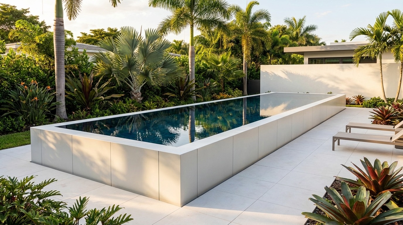 12 x 60 Alpine White Black Sapphire Architectural Pool