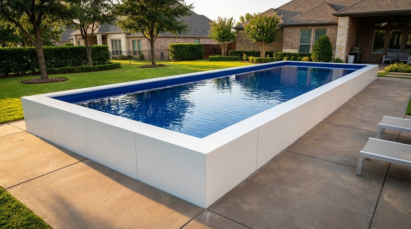 12 x 60 Alpine White Deep Sea Blue Architectural Pool