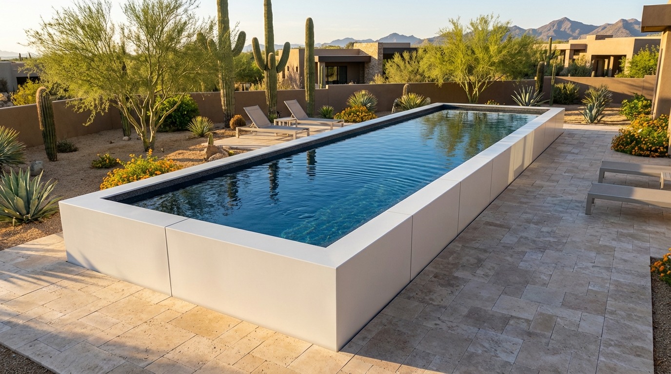 12 x 60 Alpine White Titanium Stone Architectural Pool
