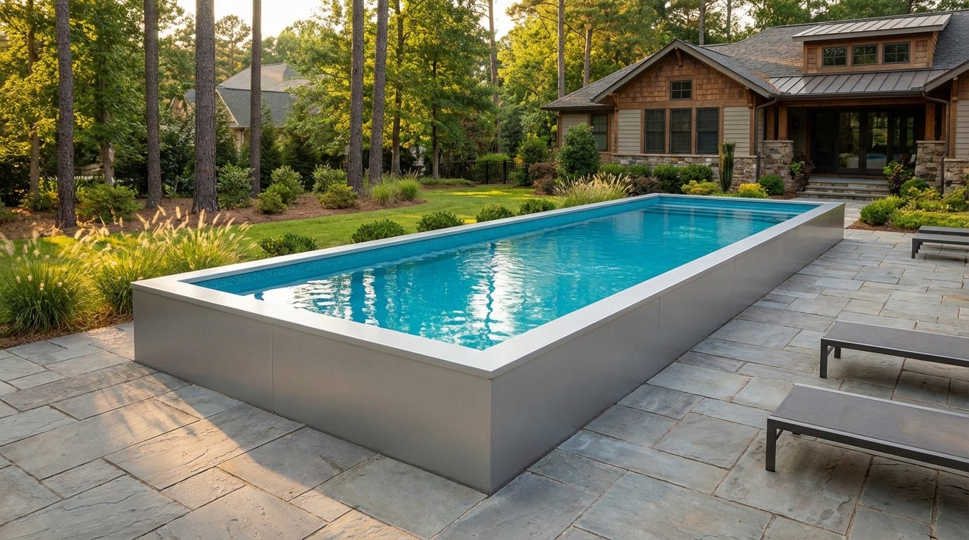 12 x 60 Platinum Silver Blue Topaz Architectural Pool