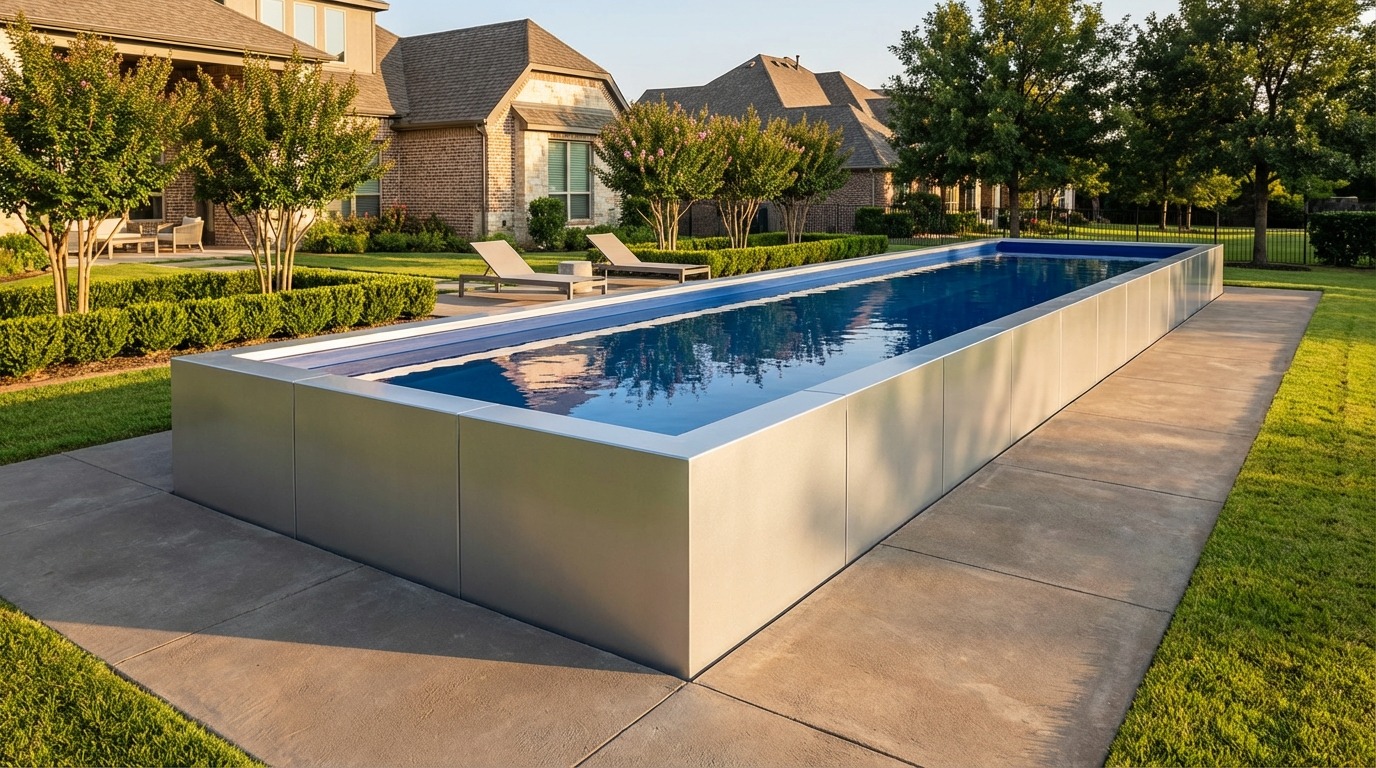 12 x 60 Platinum Silver Deep Sea Blue Architectural Pool