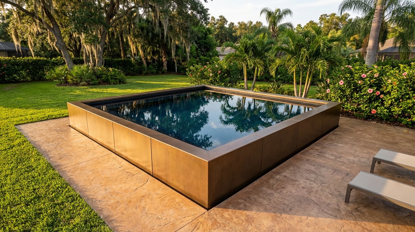16 x 16 Canyon Bronze Black Sapphire Architectural Pool