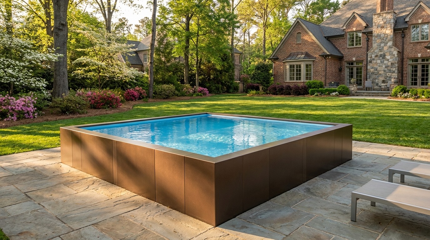 16 x 16 Canyon Bronze Aqua Blue Architectural Pool