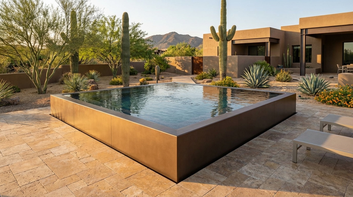 16 x 16 Canyon Bronze Titanium Stone Architectural Pool