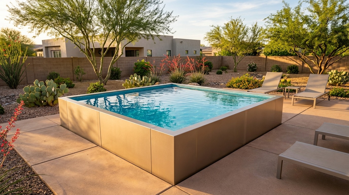 16 x 16 Champagne Mist Blue Topaz Architectural Pool