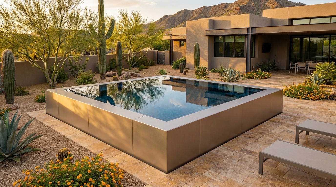 16 x 16 Champagne Mist Black Sapphire Architectural Pool