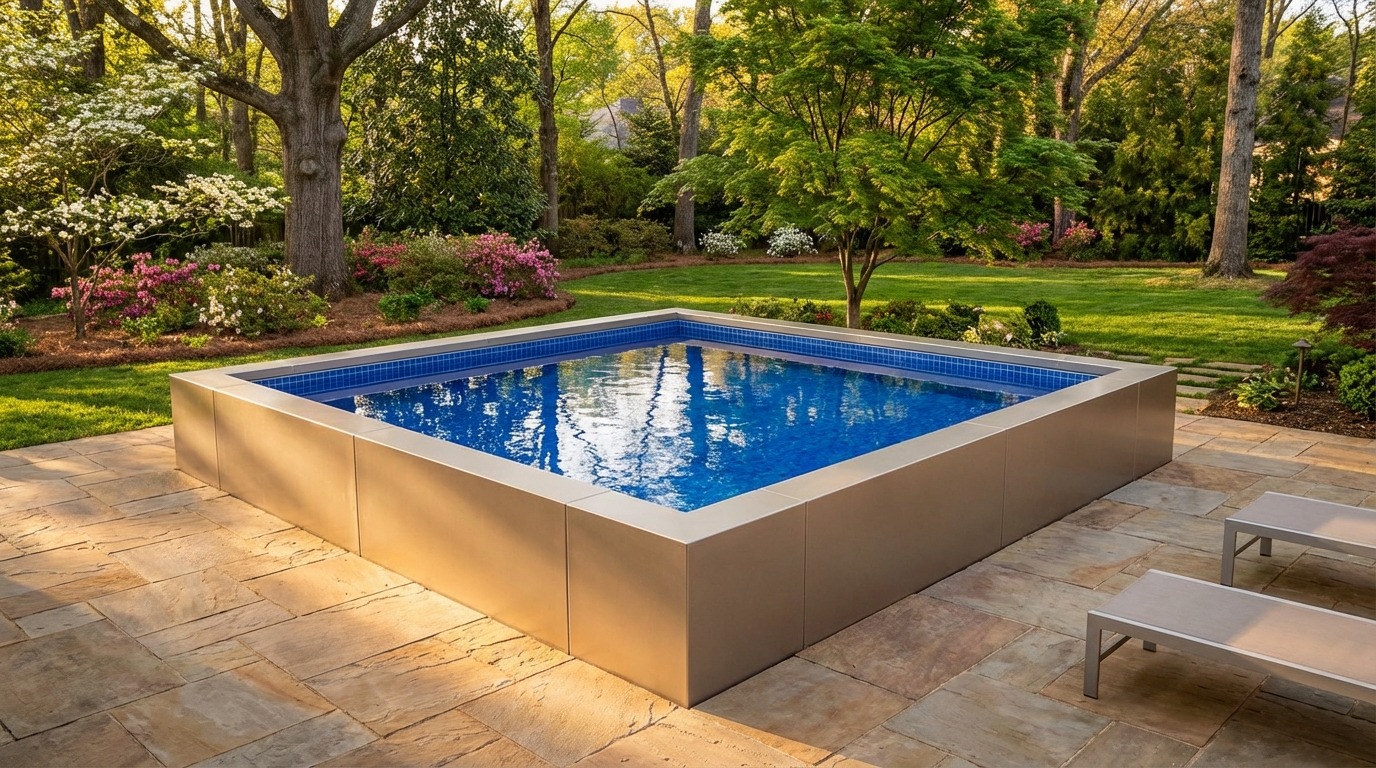 16 x 16 Champagne Mist Blue Matrix Architectural Pool
