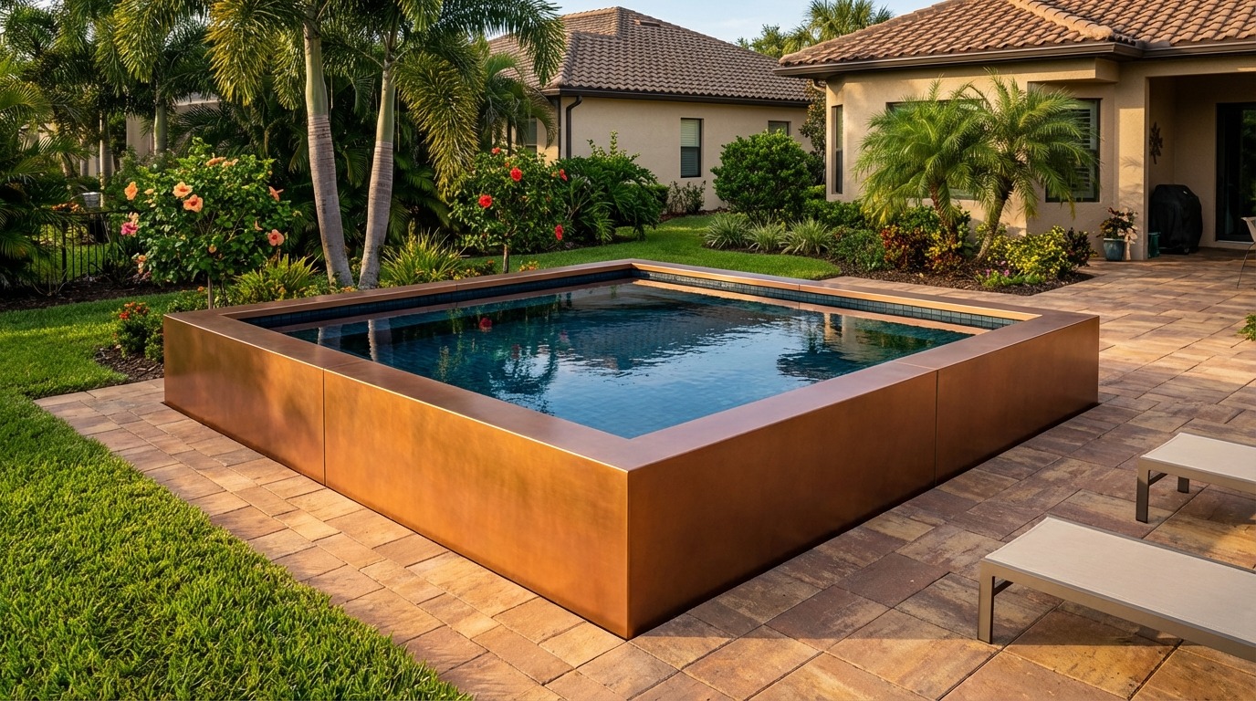 16 x 16 Espresso Copper Black Sapphire Architectural Pool