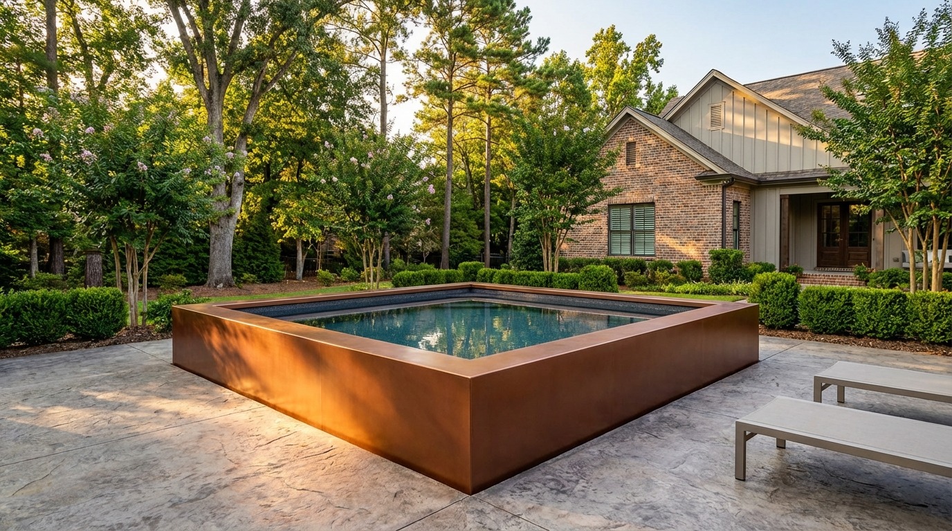 16 x 16 Espresso Copper Titanium Stone Architectural Pool