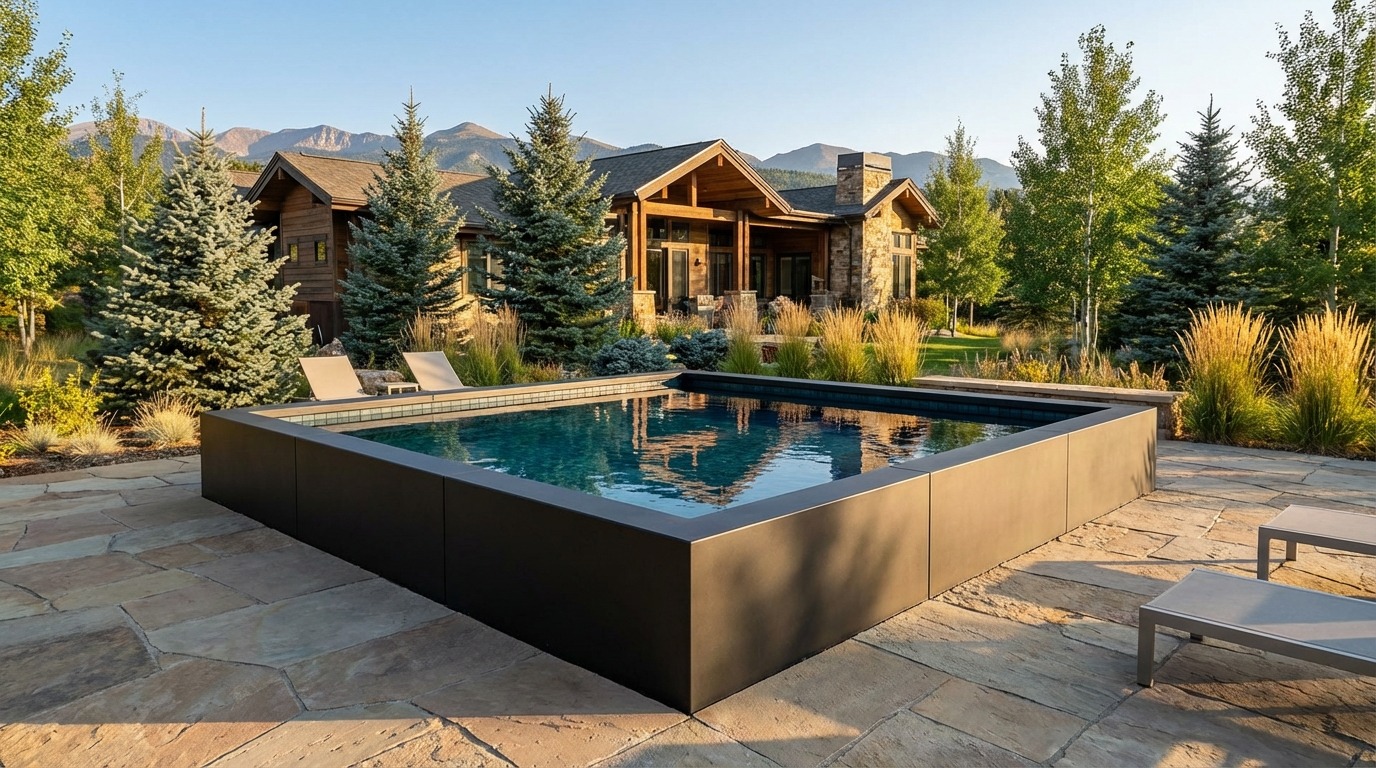 16 x 16 Midnight Black Black Sapphire Architectural Pool