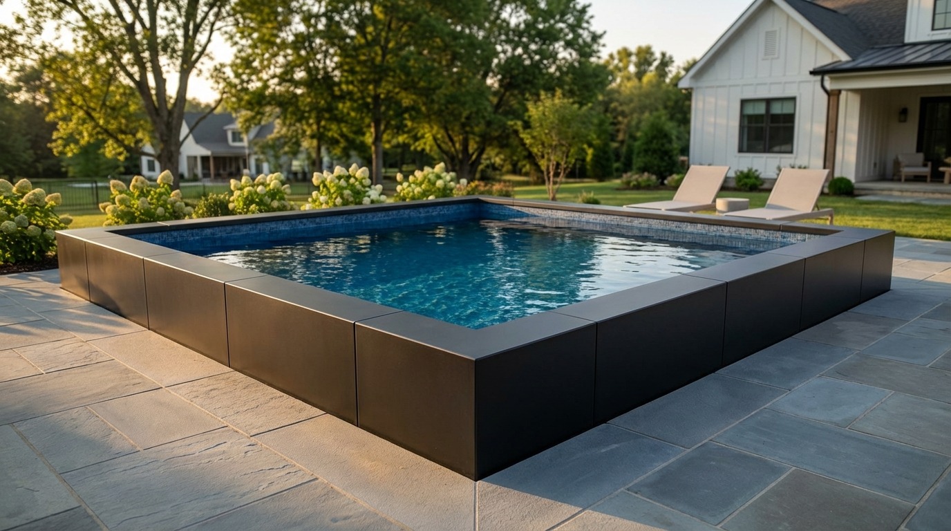 16 x 16 Midnight Black Mystic Blue Architectural Pool