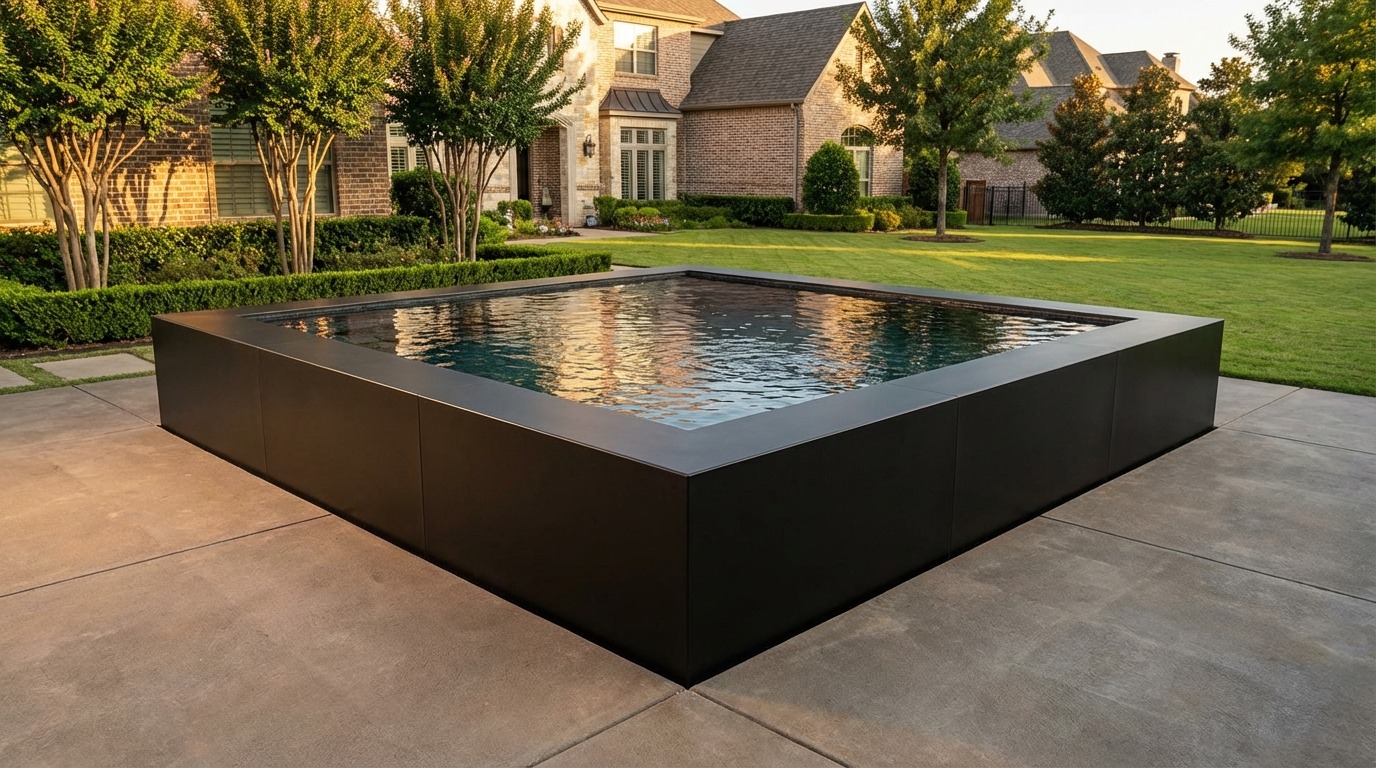 16 x 16 Midnight Black Titanium Stone Architectural Pool