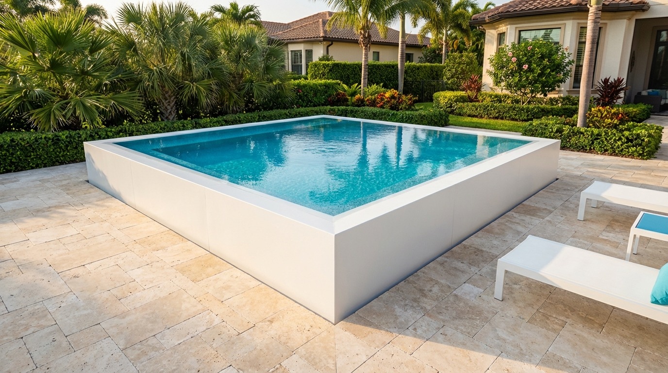 16 x 16 Alpine White Blue Topaz Architectural Pool