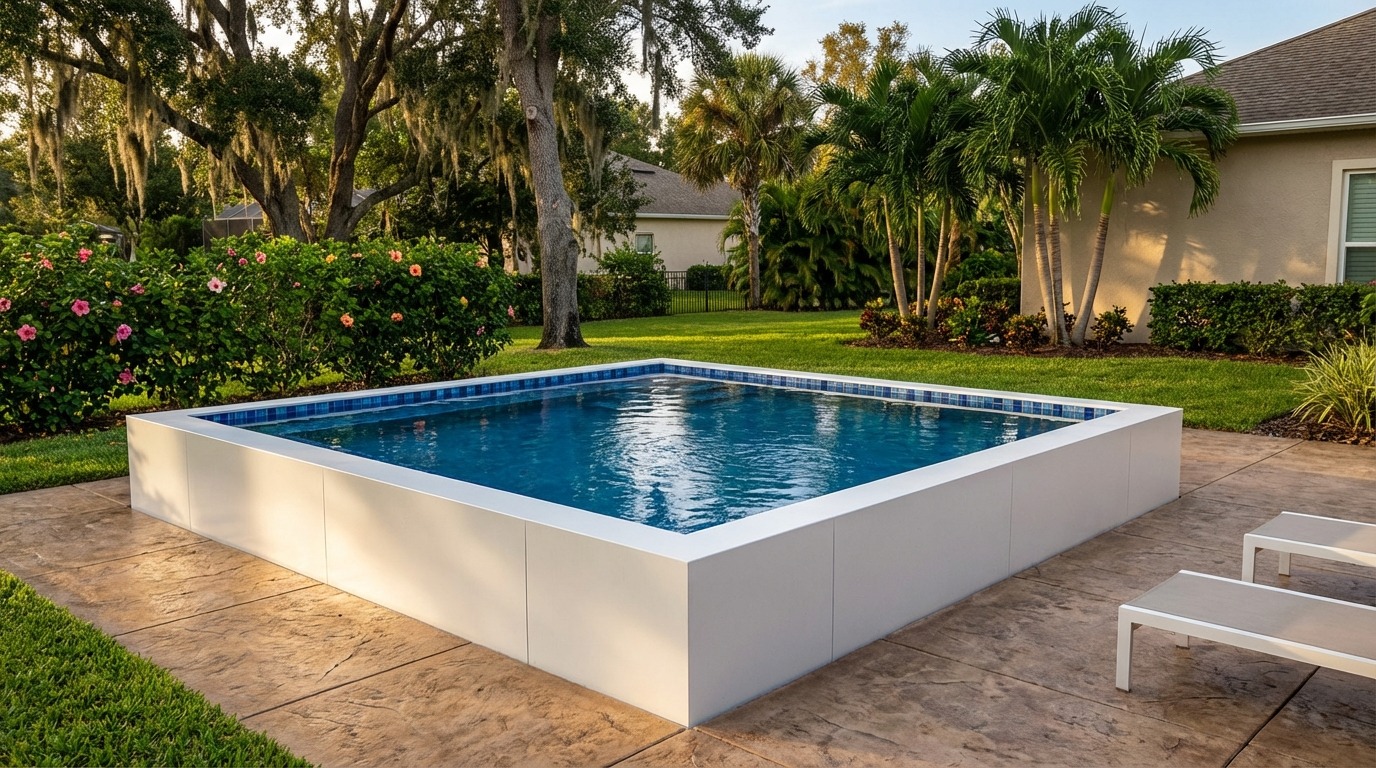 16 x 16 Alpine White Mystic Blue Architectural Pool