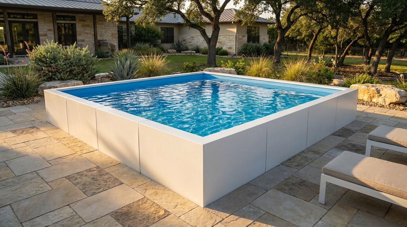 16 x 16 Alpine White Aqua Blue Architectural Pool