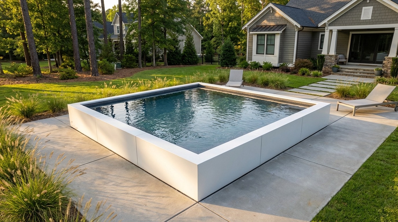 16 x 16 Alpine White Titanium Stone Architectural Pool