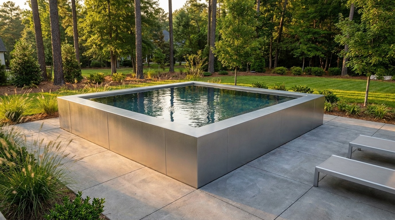 16 x 16 Platinum Silver Titanium Stone Architectural Pool