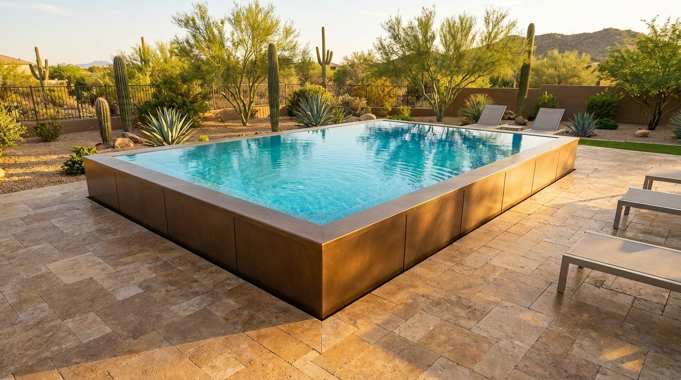 16 x 20 Canyon Bronze Blue Topaz Architectural Pool