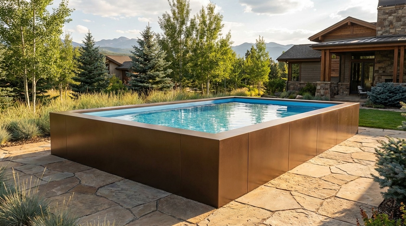 16 x 20 Canyon Bronze Aqua Blue Architectural Pool
