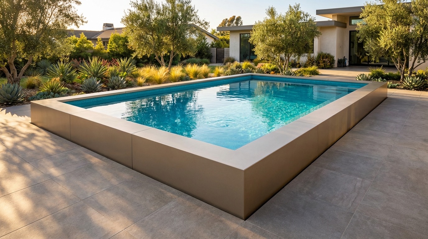 16 x 20 Champagne Mist Blue Topaz Architectural Pool