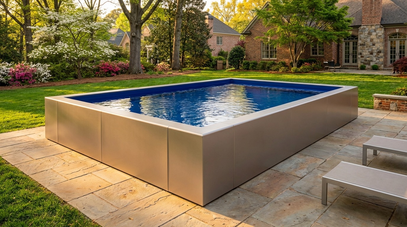 16 x 20 Champagne Mist Deep Sea Blue Architectural Pool