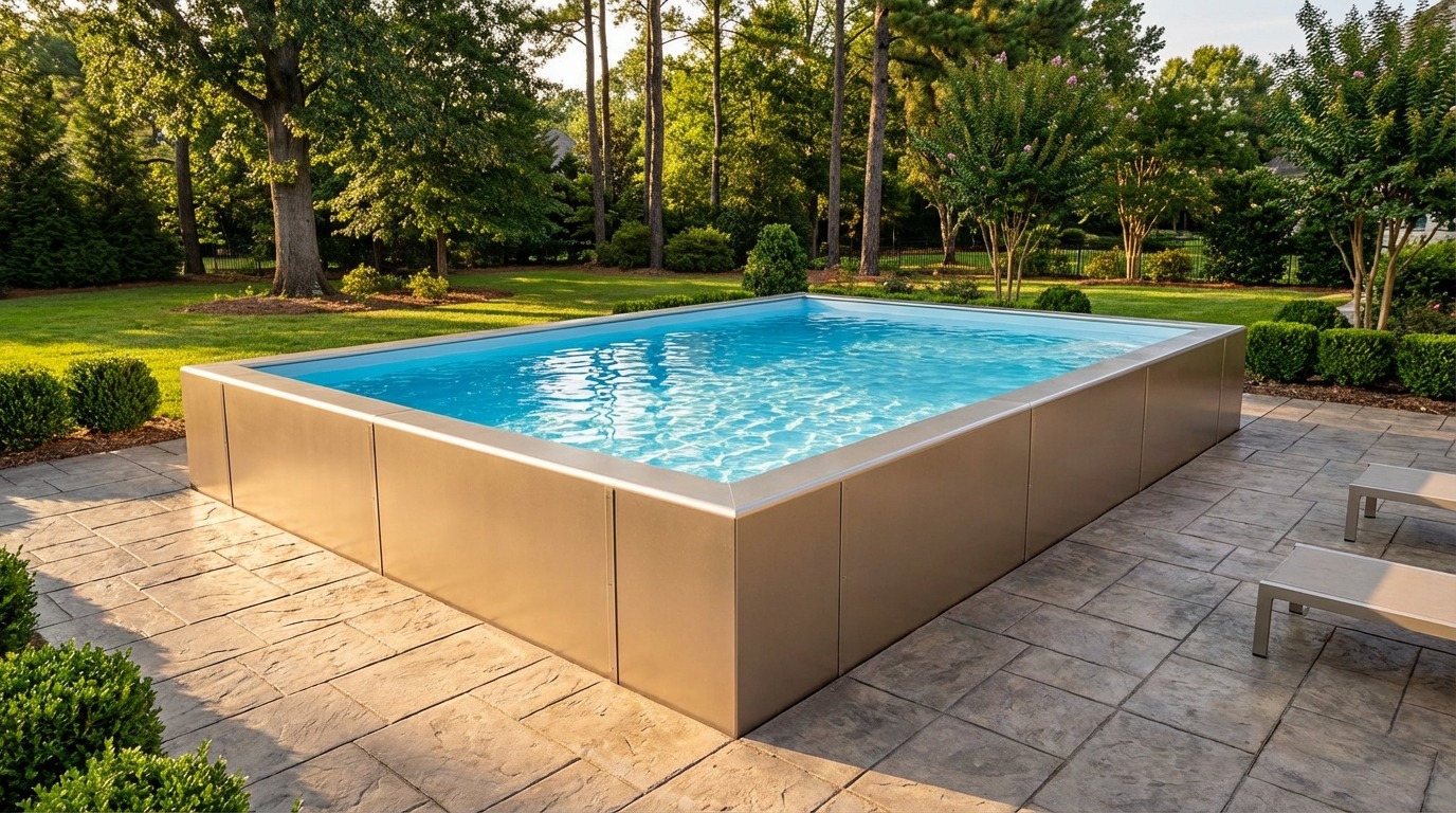 16 x 20 Champagne Mist Aqua Blue Architectural Pool