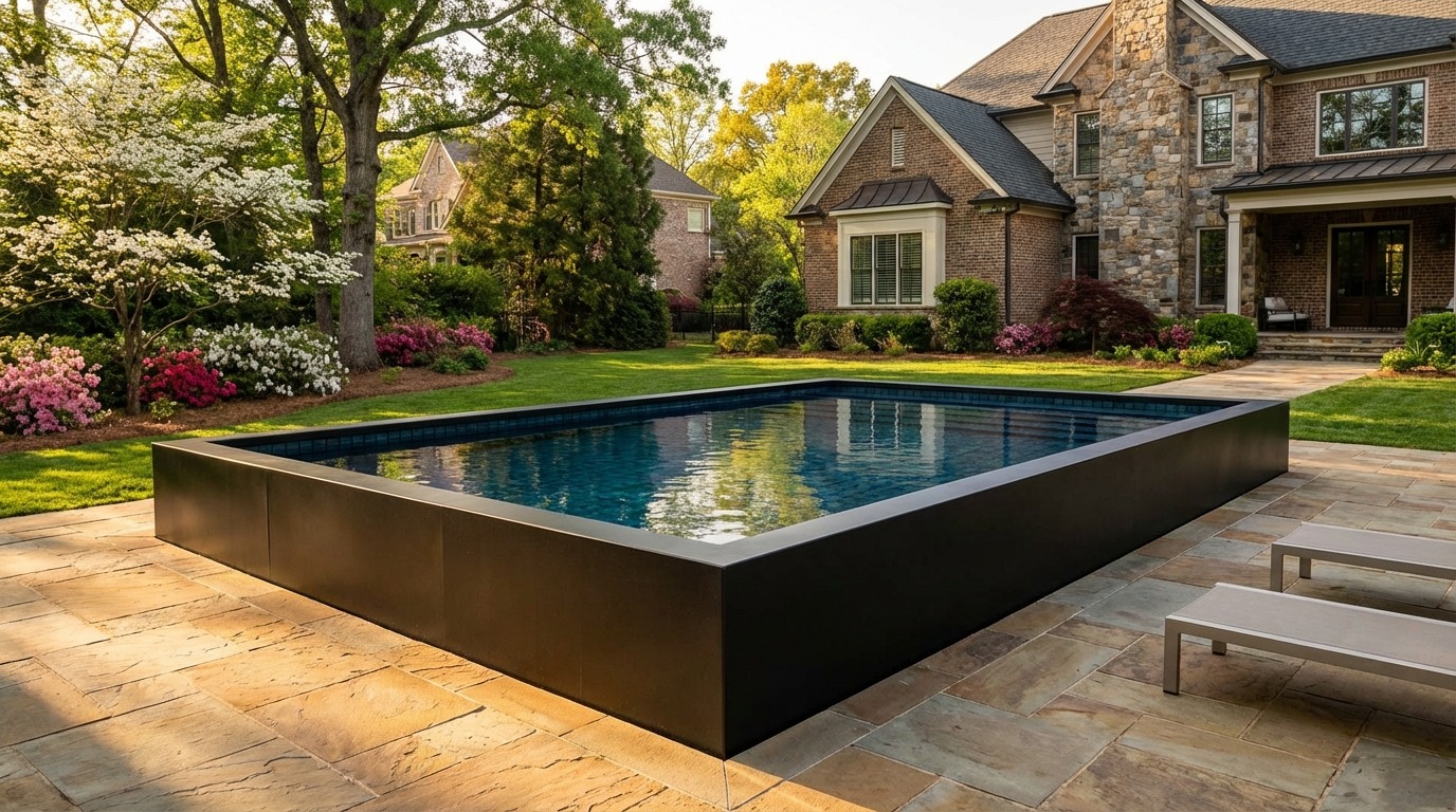 16 x 20 Midnight Black Black Sapphire Architectural Pool