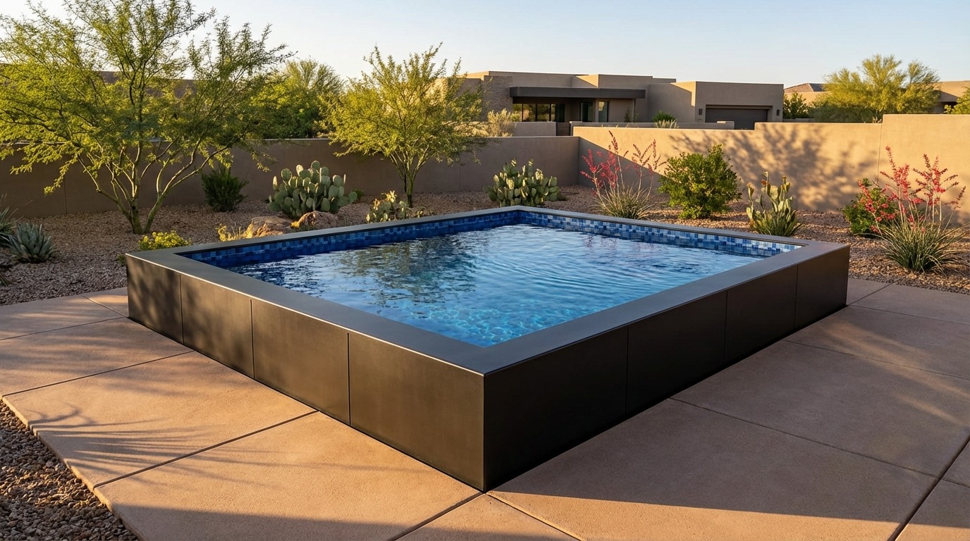 16 x 20 Midnight Black Mystic Blue Architectural Pool