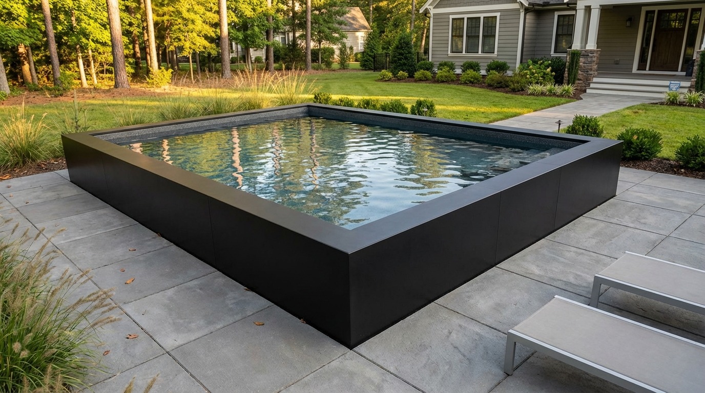 16 x 20 Midnight Black Titanium Stone Architectural Pool