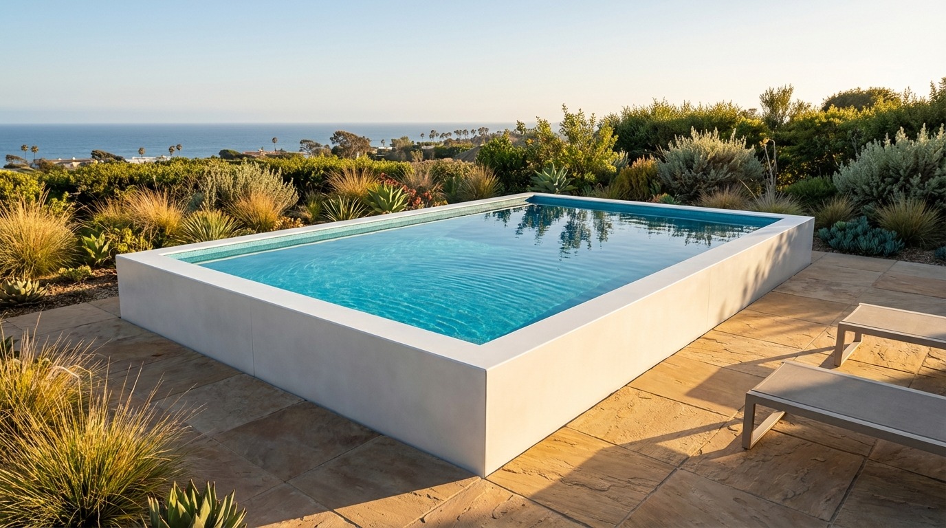 16 x 20 Alpine White Blue Topaz Architectural Pool