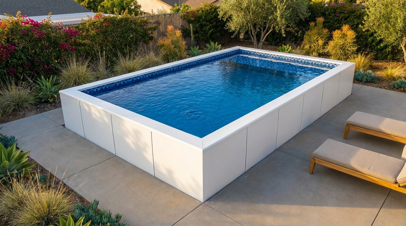 16 x 20 Alpine White Mystic Blue Architectural Pool
