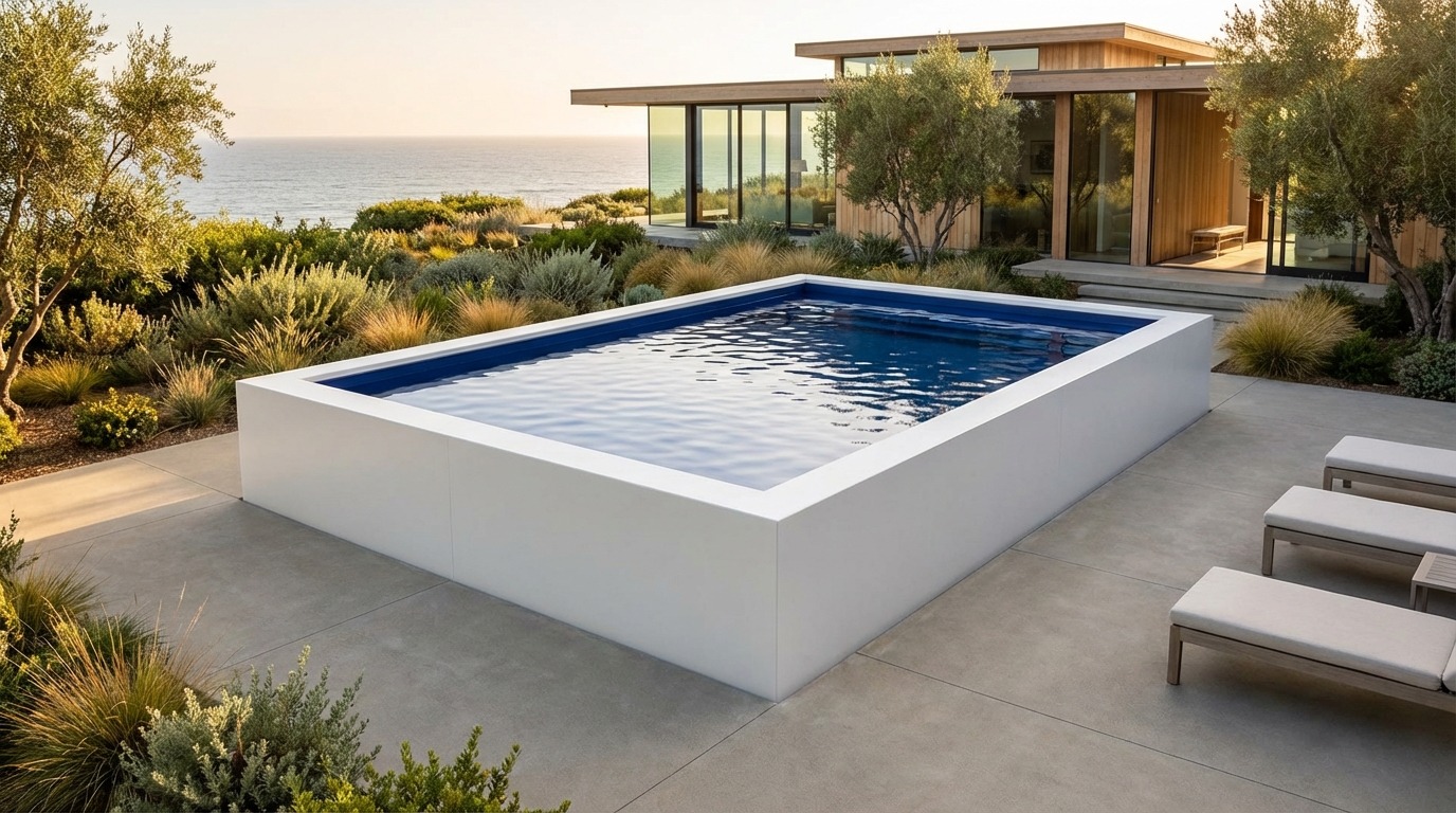 16 x 20 Alpine White Deep Sea Blue Architectural Pool