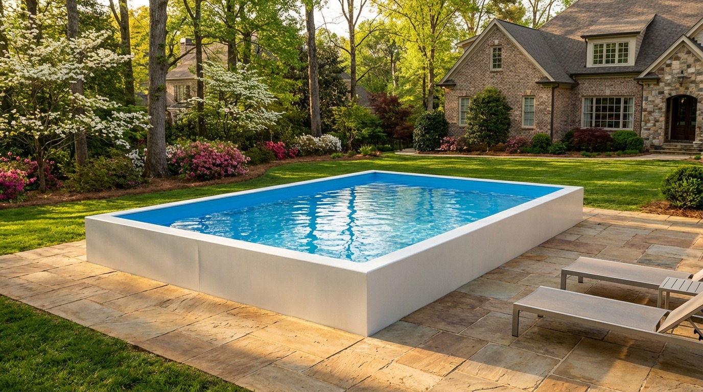 16 x 20 Alpine White Aqua Blue Architectural Pool