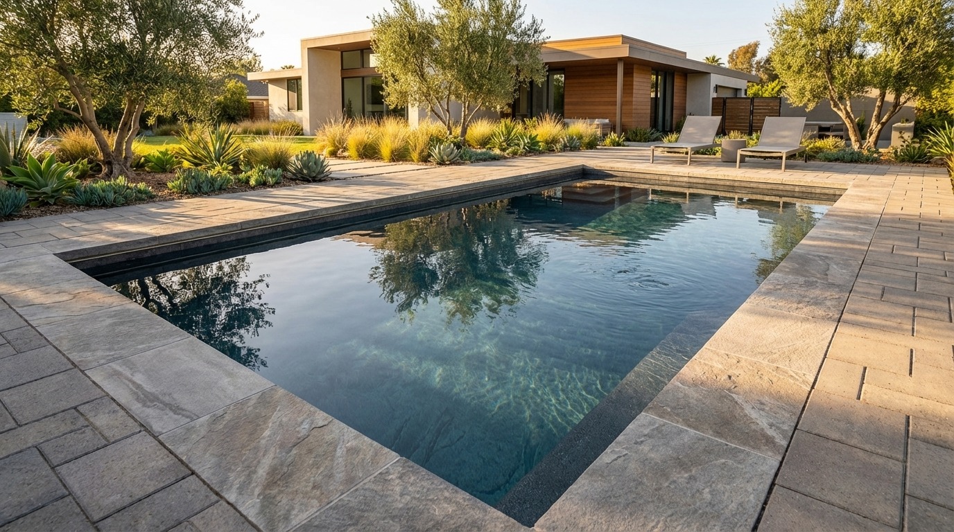 16 x 24 Titanium Stone Inground Steel Pool