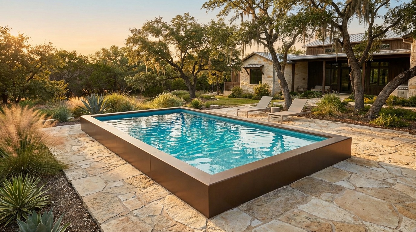 16 x 24 Canyon Bronze Blue Topaz Architectural Pool