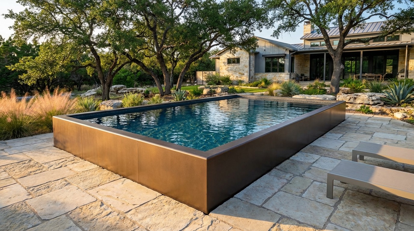 16 x 24 Canyon Bronze Titanium Stone Architectural Pool