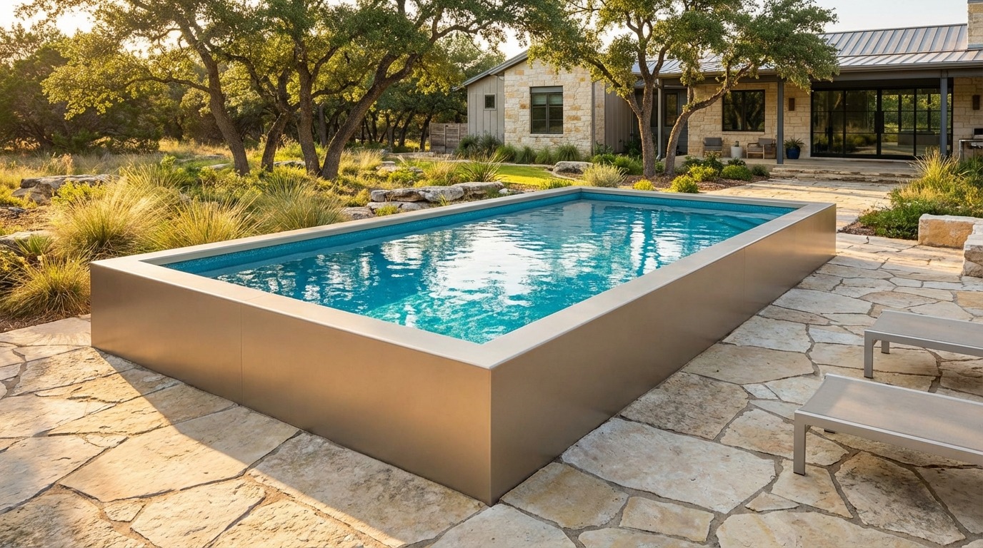 16 x 24 Champagne Mist Blue Topaz Architectural Pool