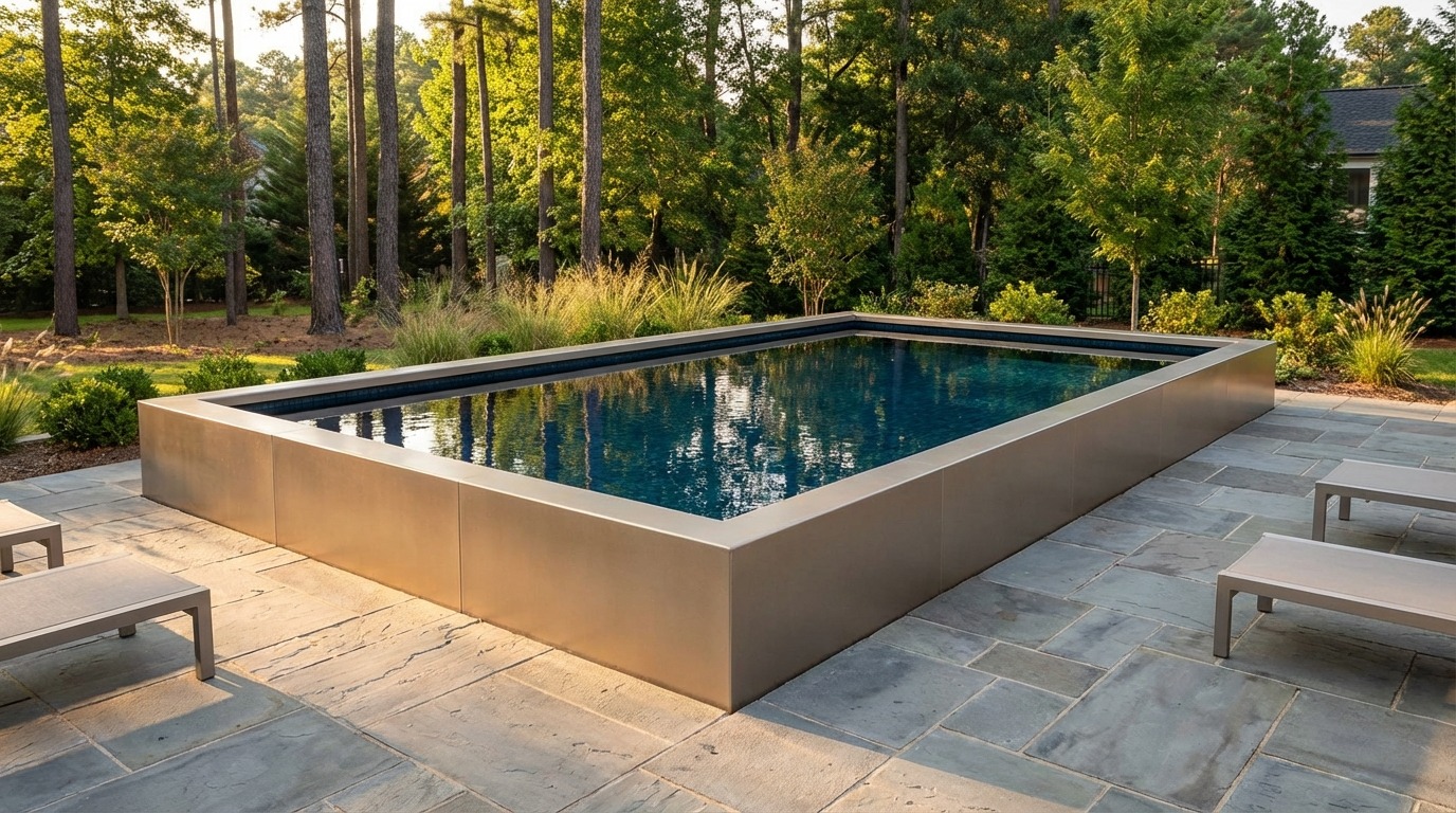 16 x 24 Champagne Mist Black Sapphire Architectural Pool